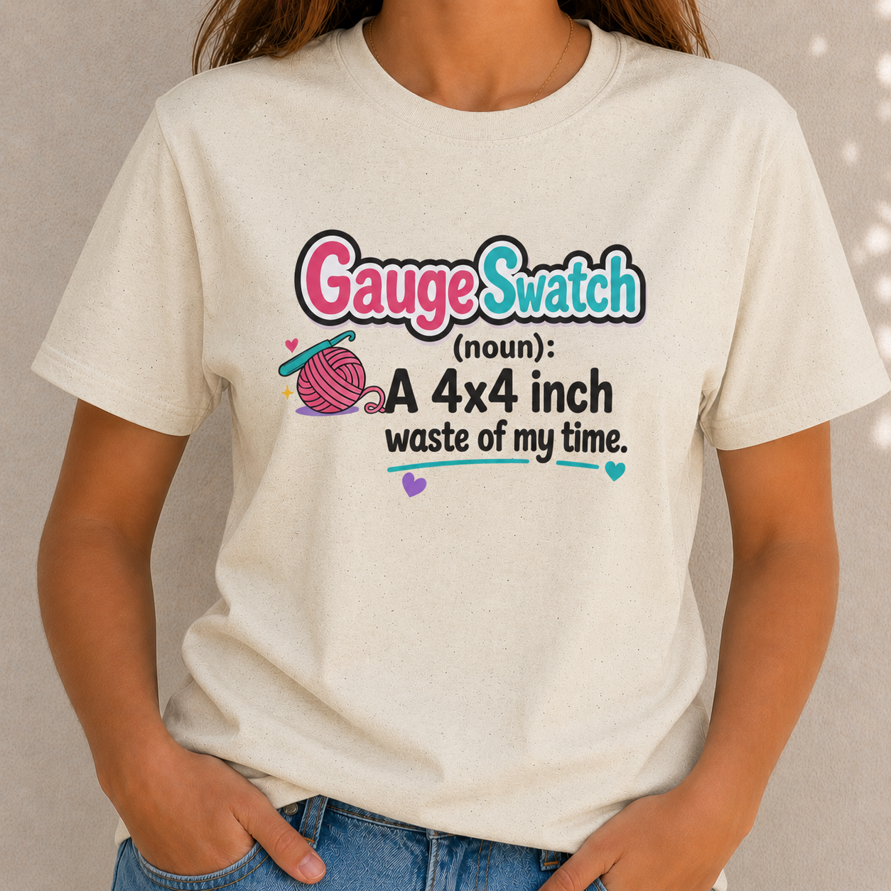 Gauge Swatch Waste of Time-Knitting and Crochet T-Shirt