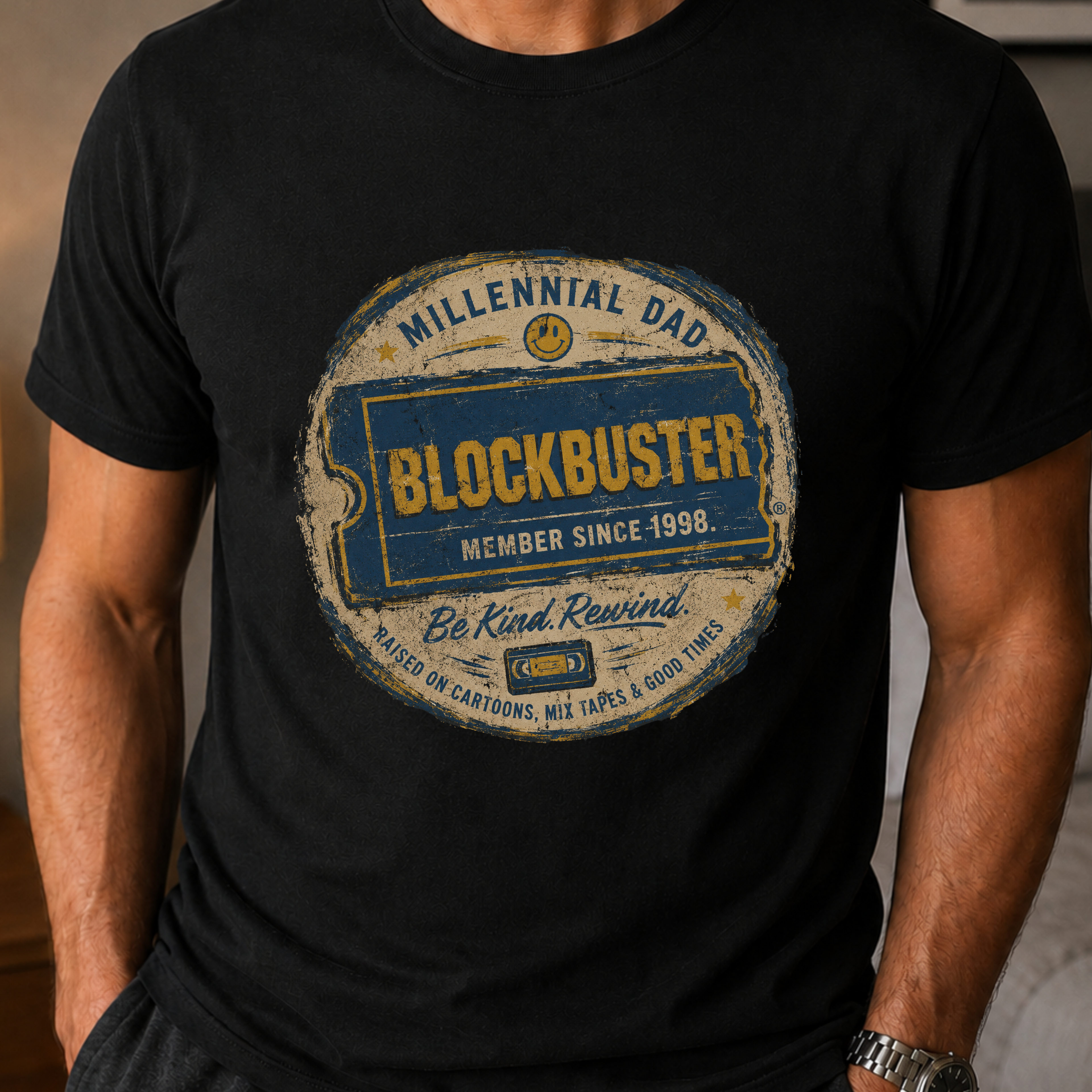 Retro Blockbuster Millennial Dad Vintage T-Shirt