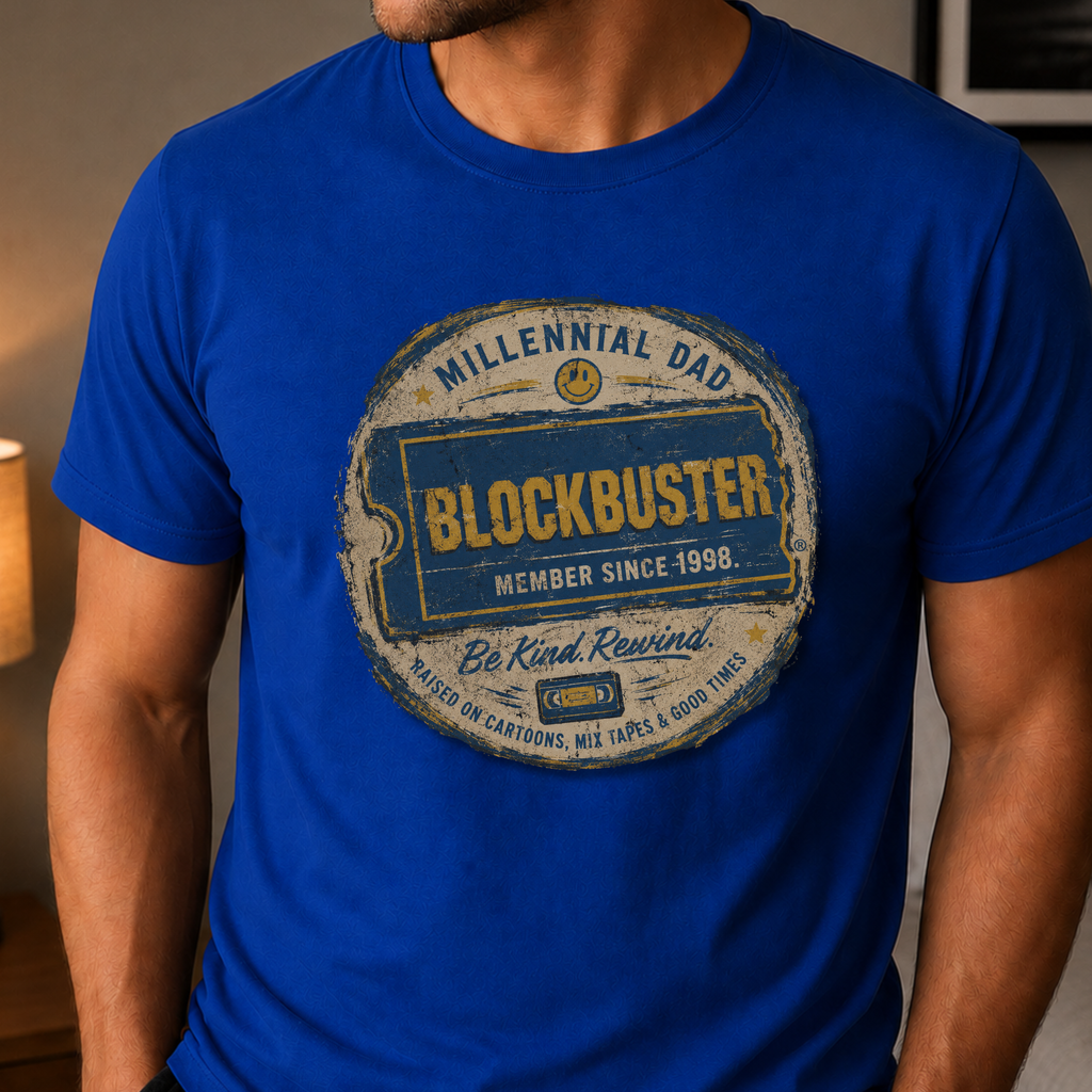 Retro Blockbuster Millennial Dad Vintage T-Shirt