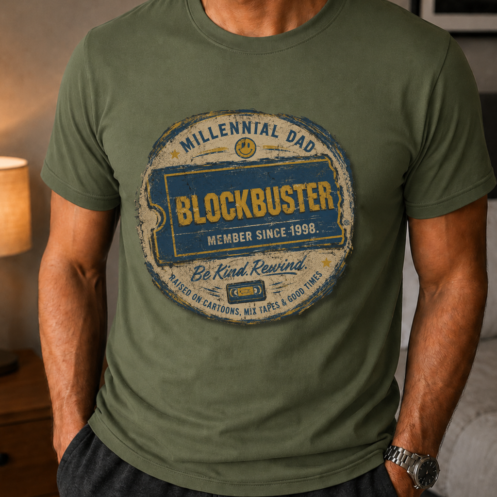 Retro Blockbuster Millennial Dad Vintage T-Shirt