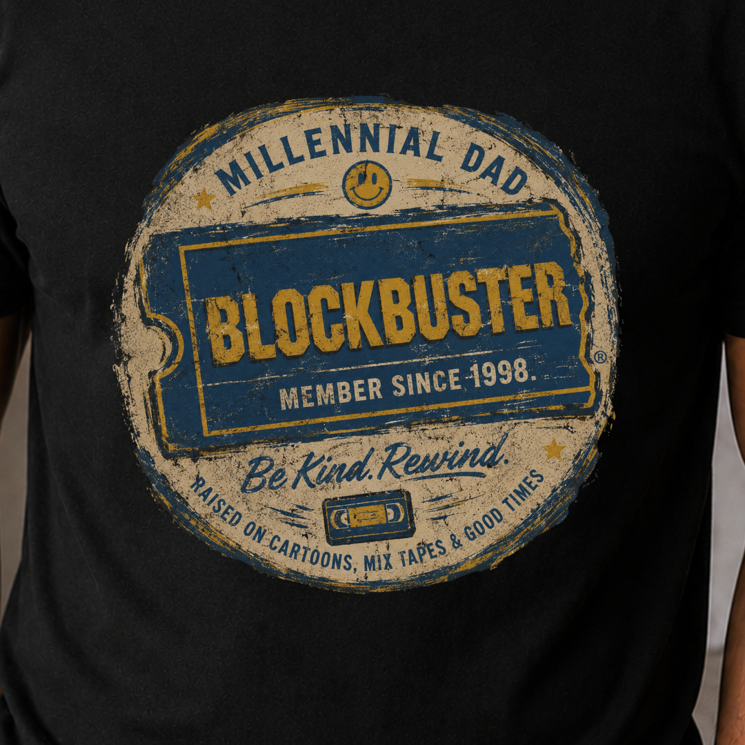 Retro Blockbuster Millennial Dad Vintage T-Shirt