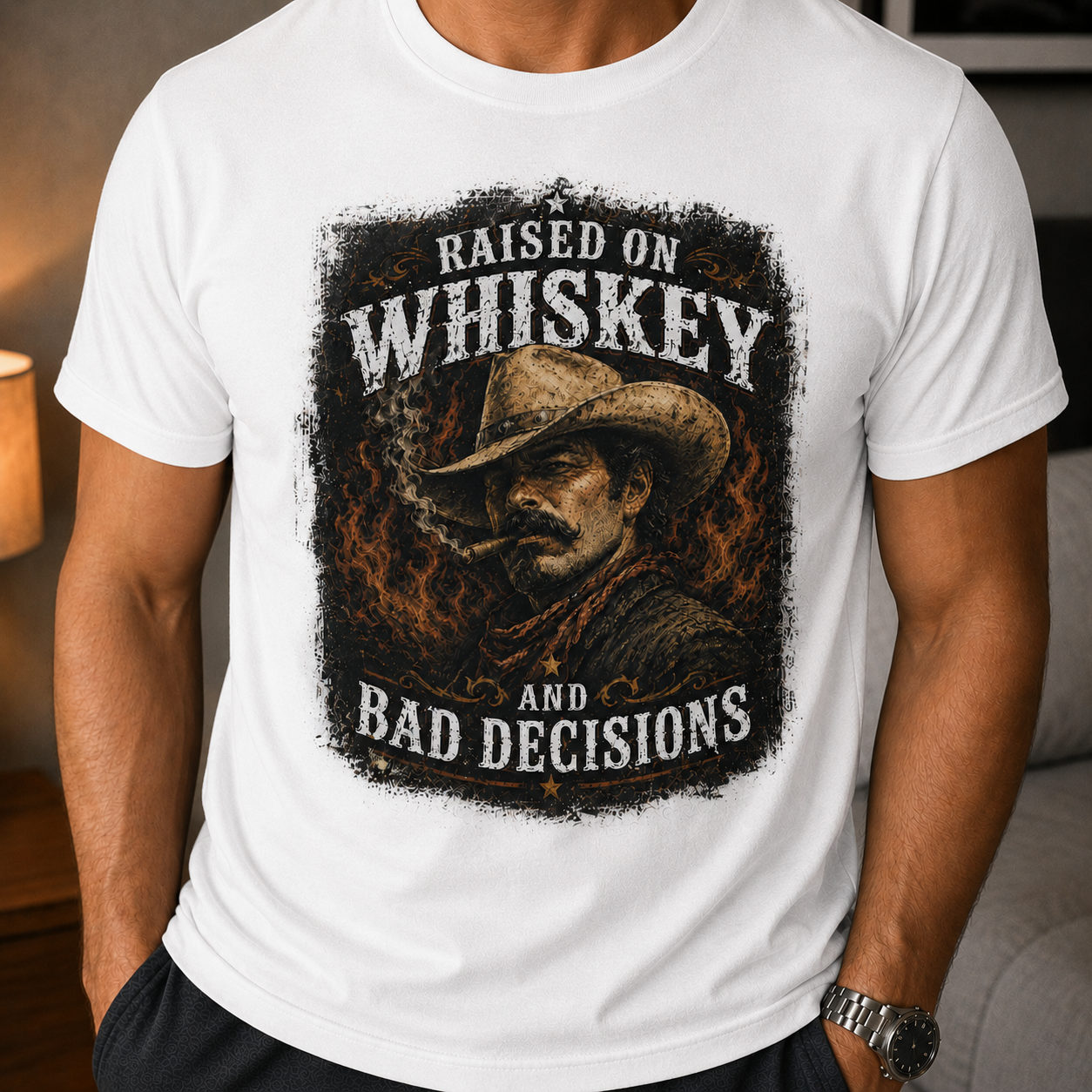 Raised on Whiskey and Bad Decisions T-Shirt