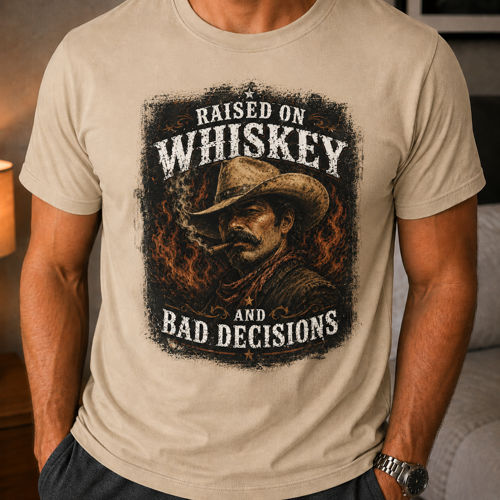 Raised on Whiskey and Bad Decisions T-Shirt