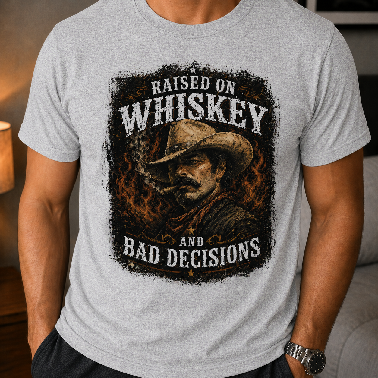 Raised on Whiskey and Bad Decisions T-Shirt