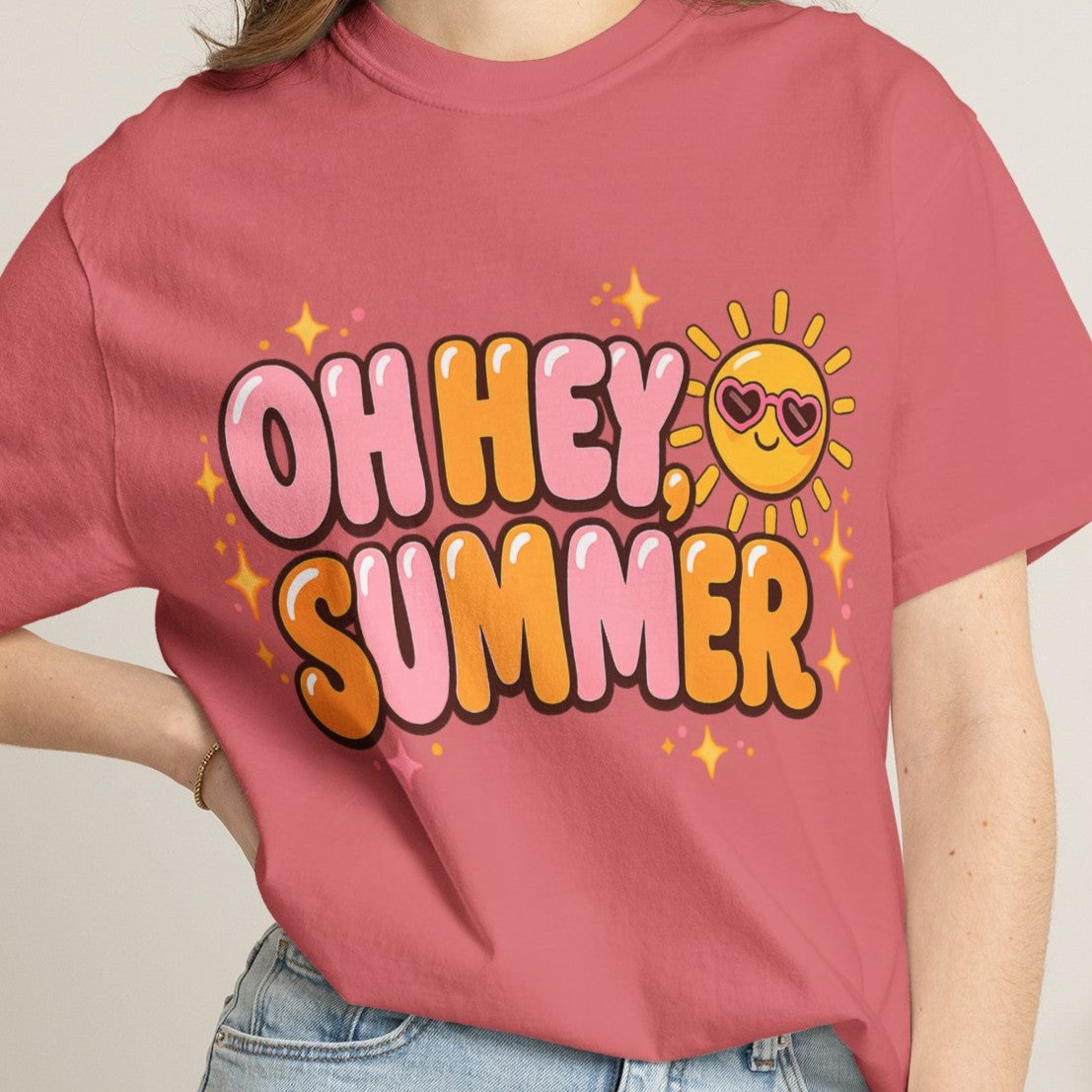 Oh Hey Summer Cute Retro Sun Comfort Colors T-Shirt