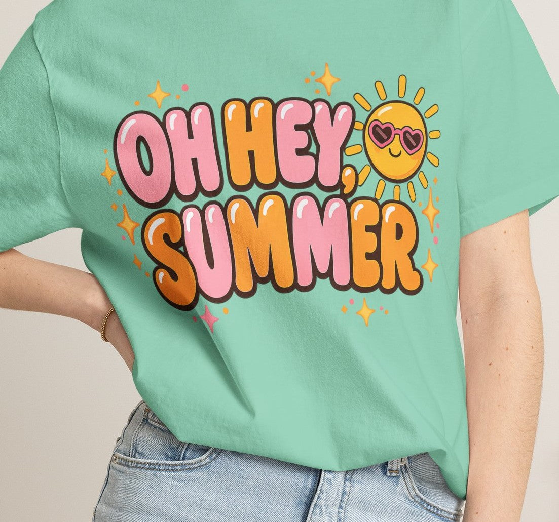 Oh Hey Summer Cute Retro Sun Comfort Colors T-Shirt