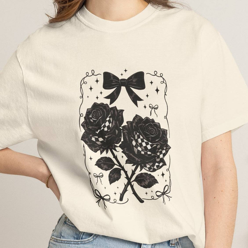 Floral Black Roses Vintage Comfort Colors T-Shirt