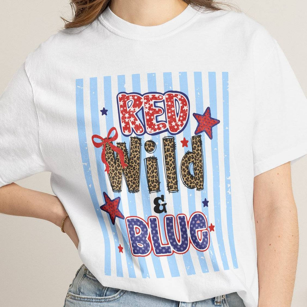 Red Wild & Blue Cheetah Print Patriotic Comfort Colors Tee