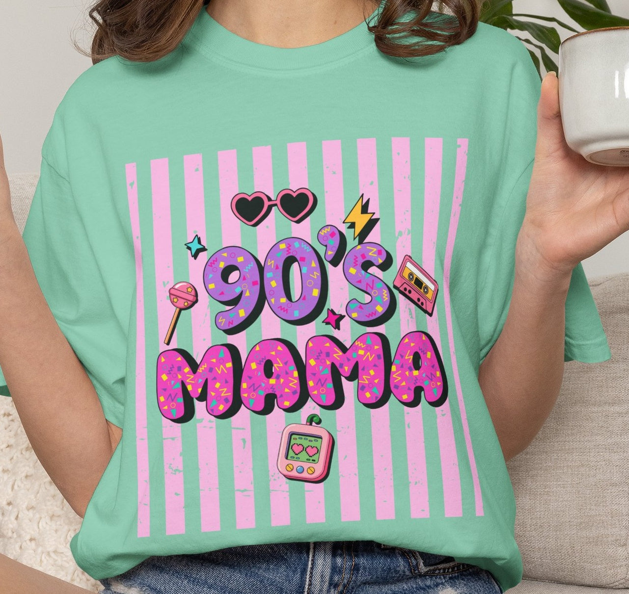 Retro 90's Mama Throwback Comfort Colors T-Shirt