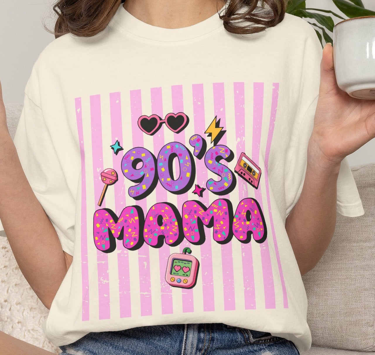 Retro 90's Mama Throwback Comfort Colors T-Shirt