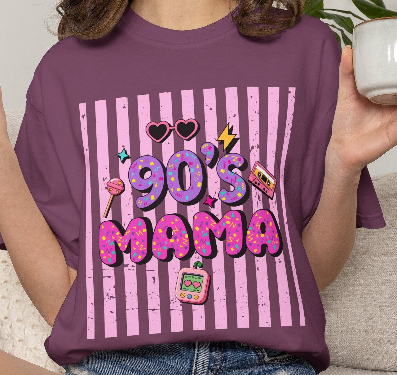 Retro 90's Mama Throwback Comfort Colors T-Shirt