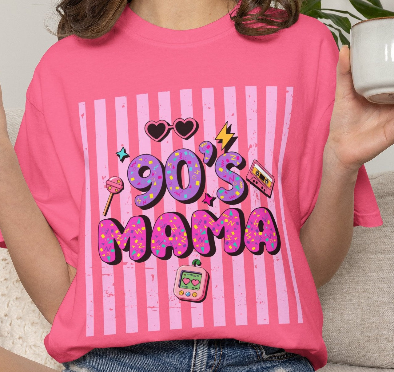 Retro 90's Mama Throwback Comfort Colors T-Shirt