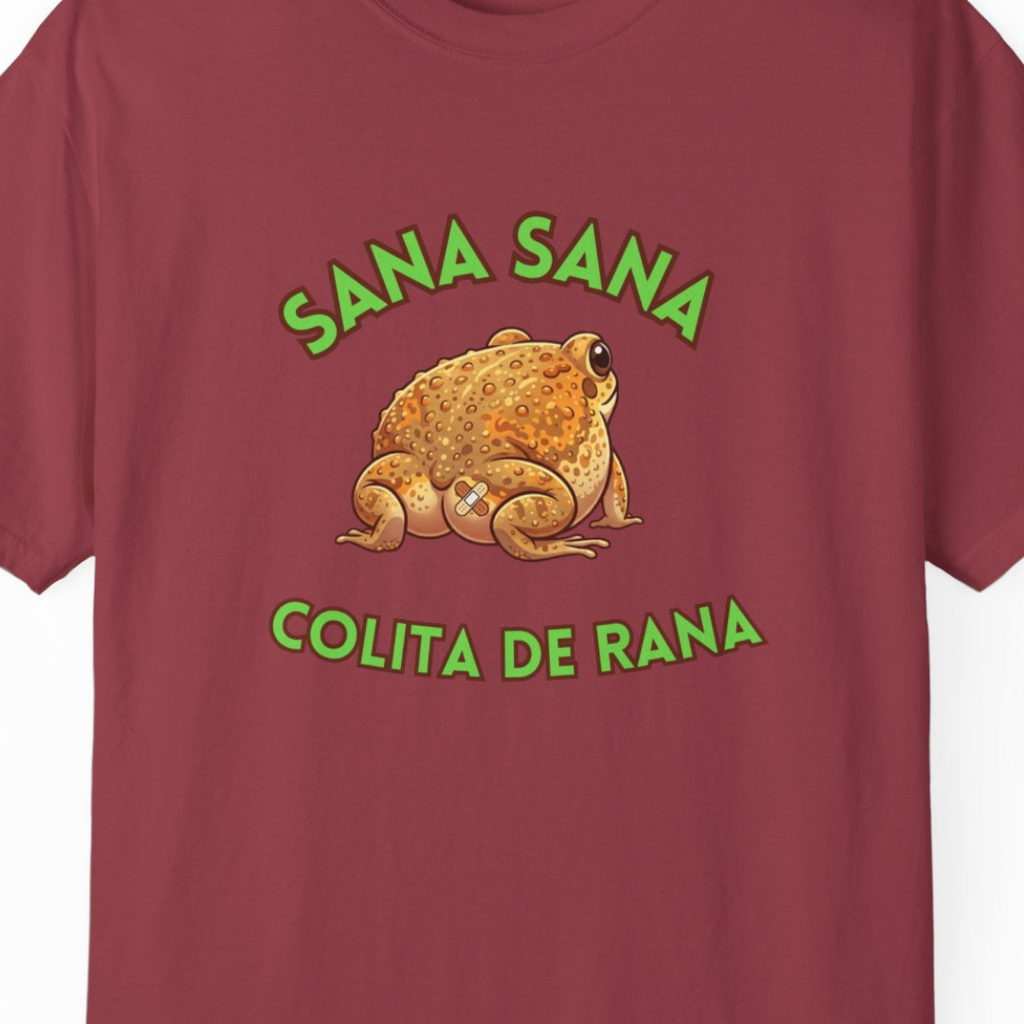 Sana Sana Colita de Rana Comfort Colors T-Shirt — Cute Spanish Frog Saying Healing Charm