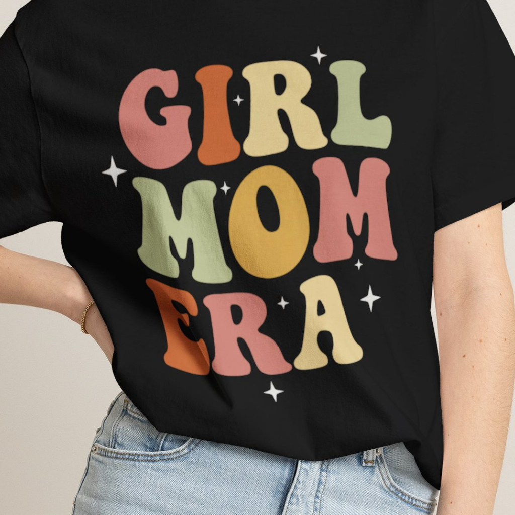 Girl Mom Era Retro Rainbow Comfort Colors TShirt
