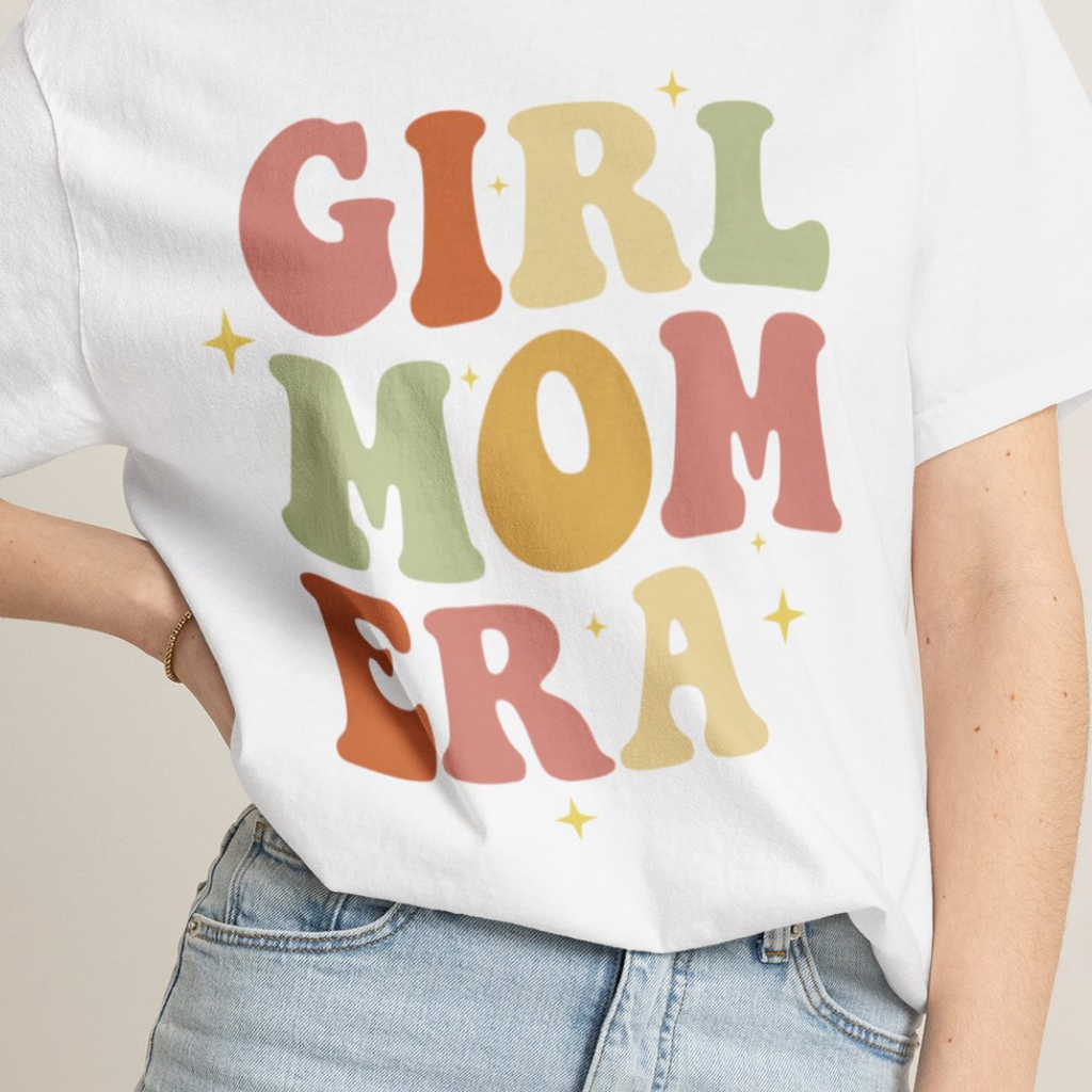 Girl Mom Era Retro Rainbow Comfort Colors TShirt
