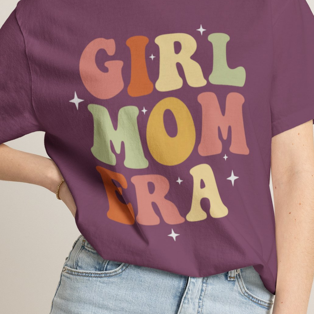 Girl Mom Era Retro Rainbow Comfort Colors TShirt