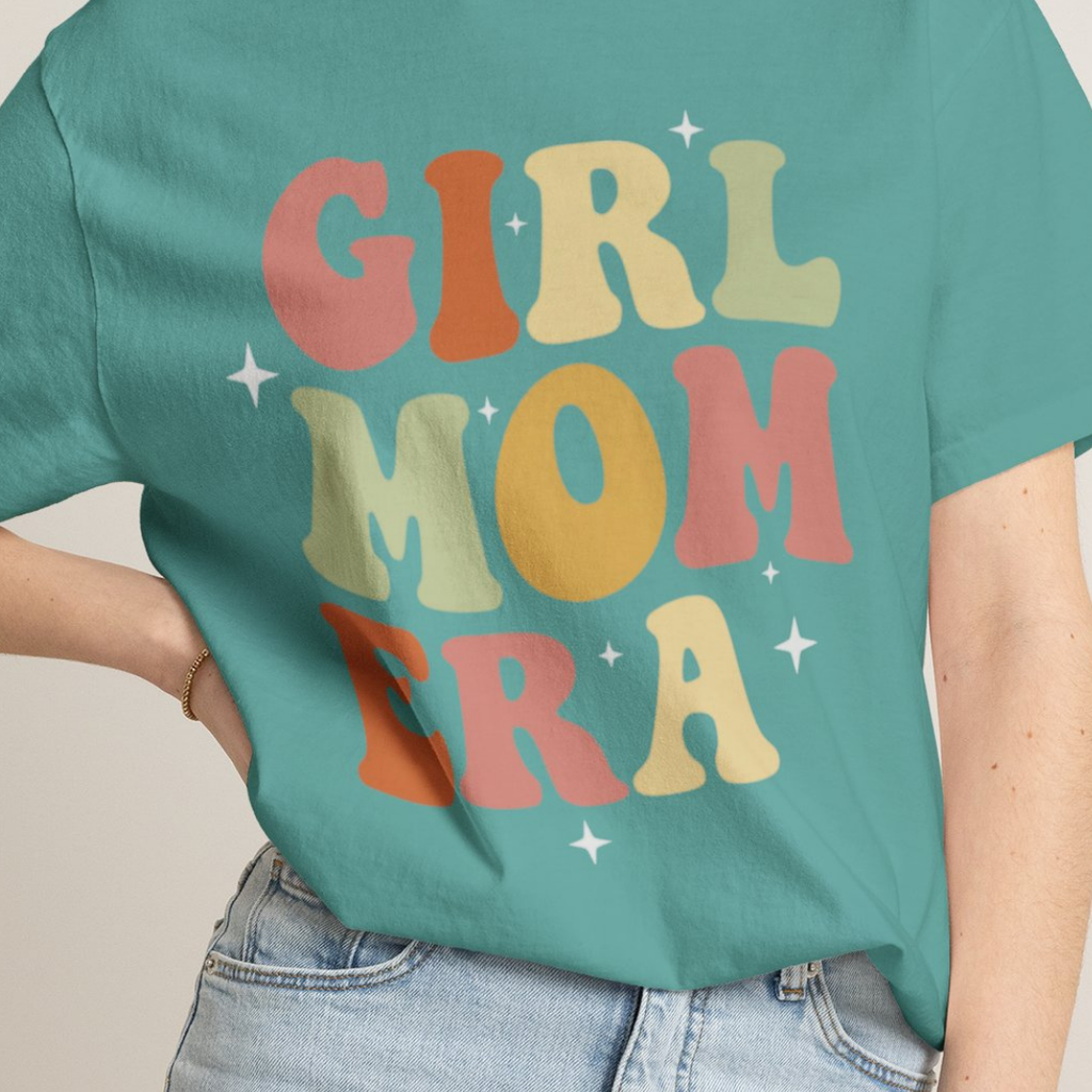Girl Mom Era Retro Rainbow Comfort Colors TShirt