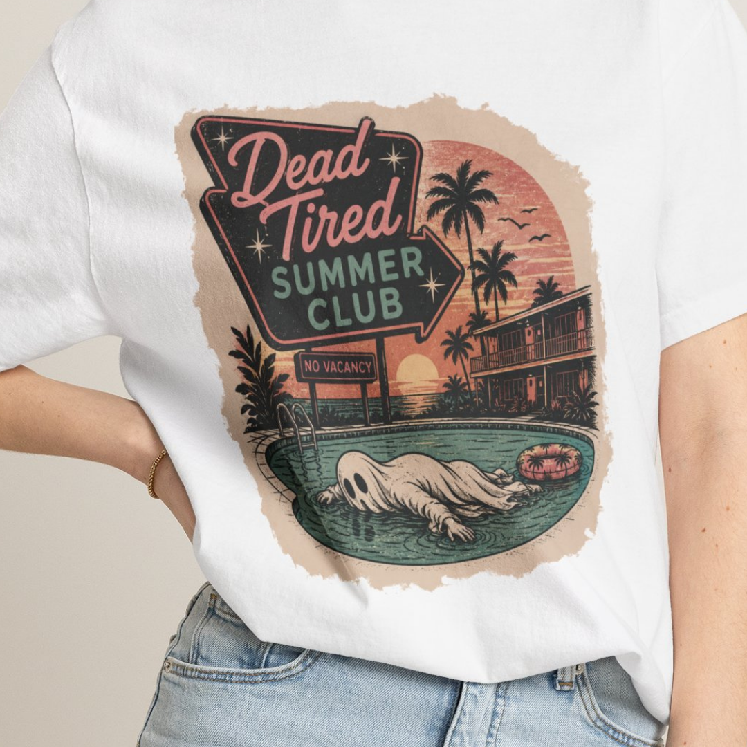 Dead Tired Club Summer-Ween Ghost Comfort ColorsT‑Shirt
