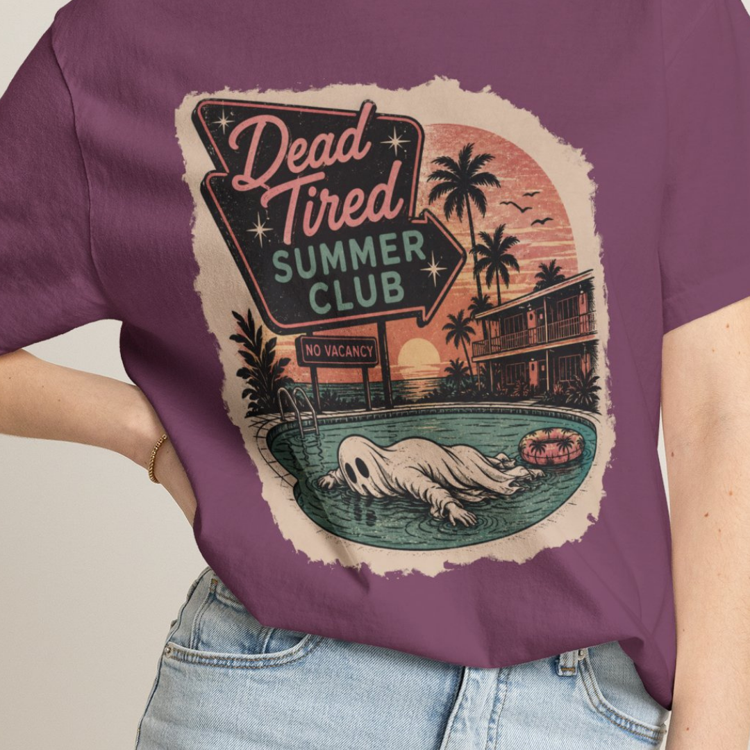 Dead Tired Club Summer-Ween Ghost Comfort ColorsT‑Shirt