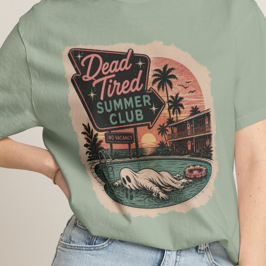 Dead Tired Club Summer-Ween Ghost Comfort ColorsT‑Shirt