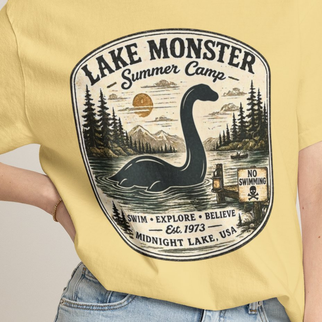 Lake Monster Summer Camp Comfort Colors T-Shirt