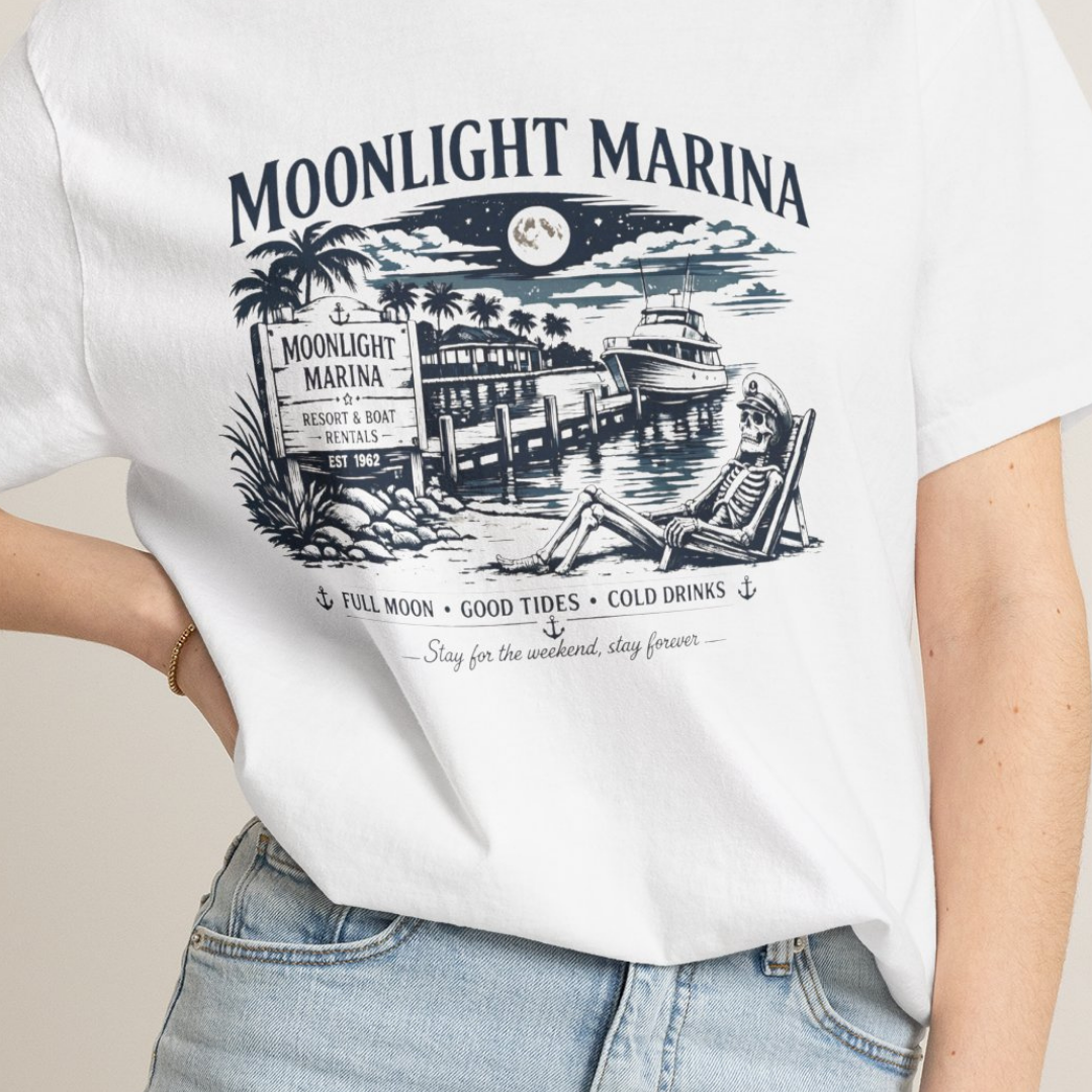 Moonlight Marina Vintage Harbor Comfort Colors TShirt