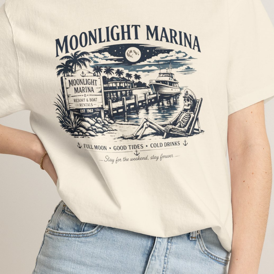 Moonlight Marina Vintage Harbor Comfort Colors TShirt