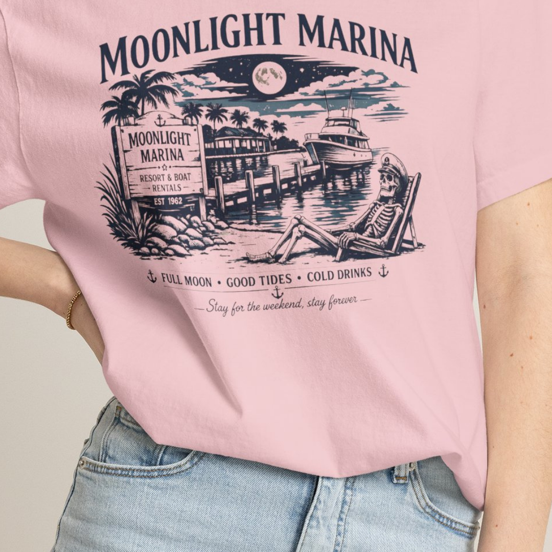 Moonlight Marina Vintage Harbor Comfort Colors TShirt