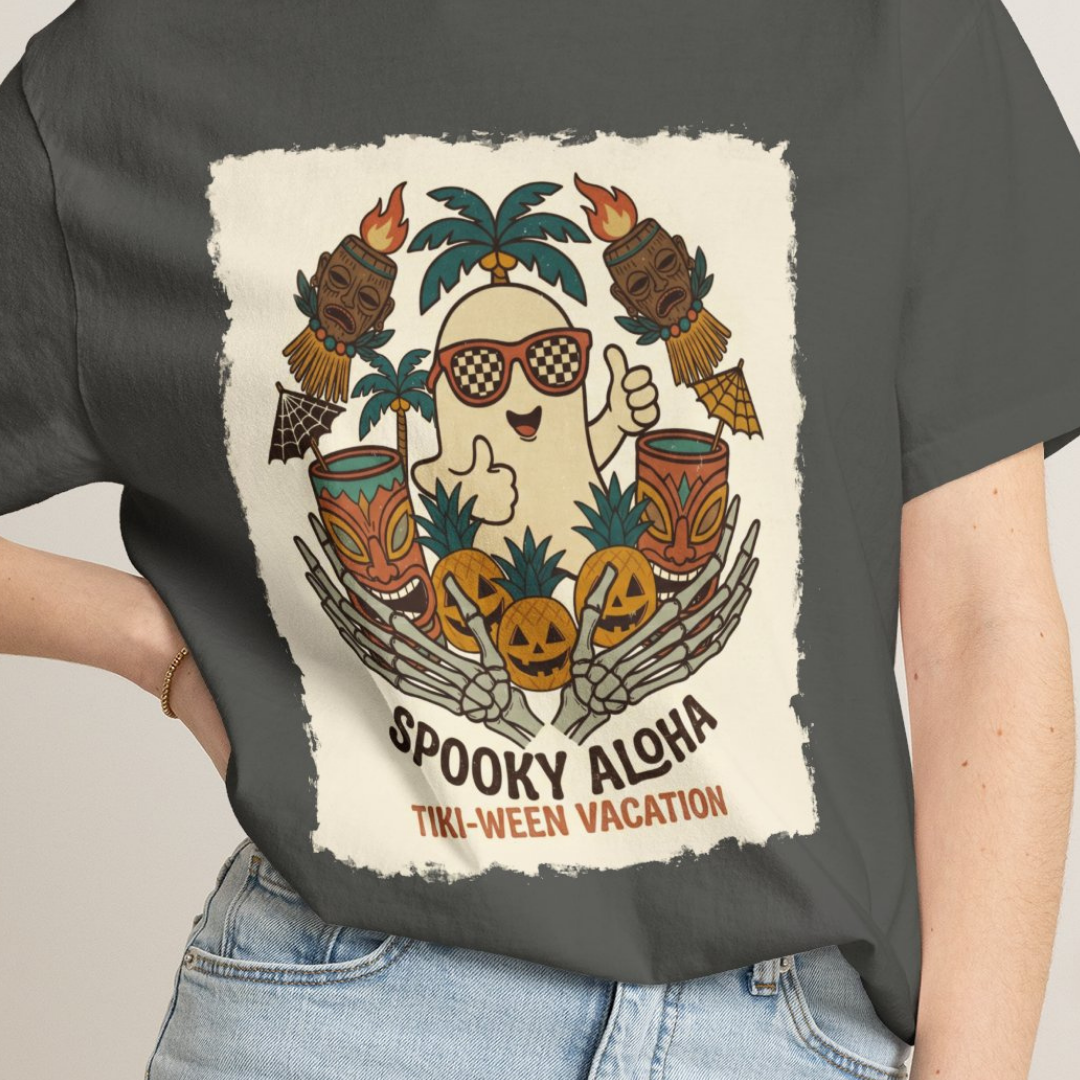 Spooky TikiWeen SummerWeen Ghost Comfort Colors TShirt