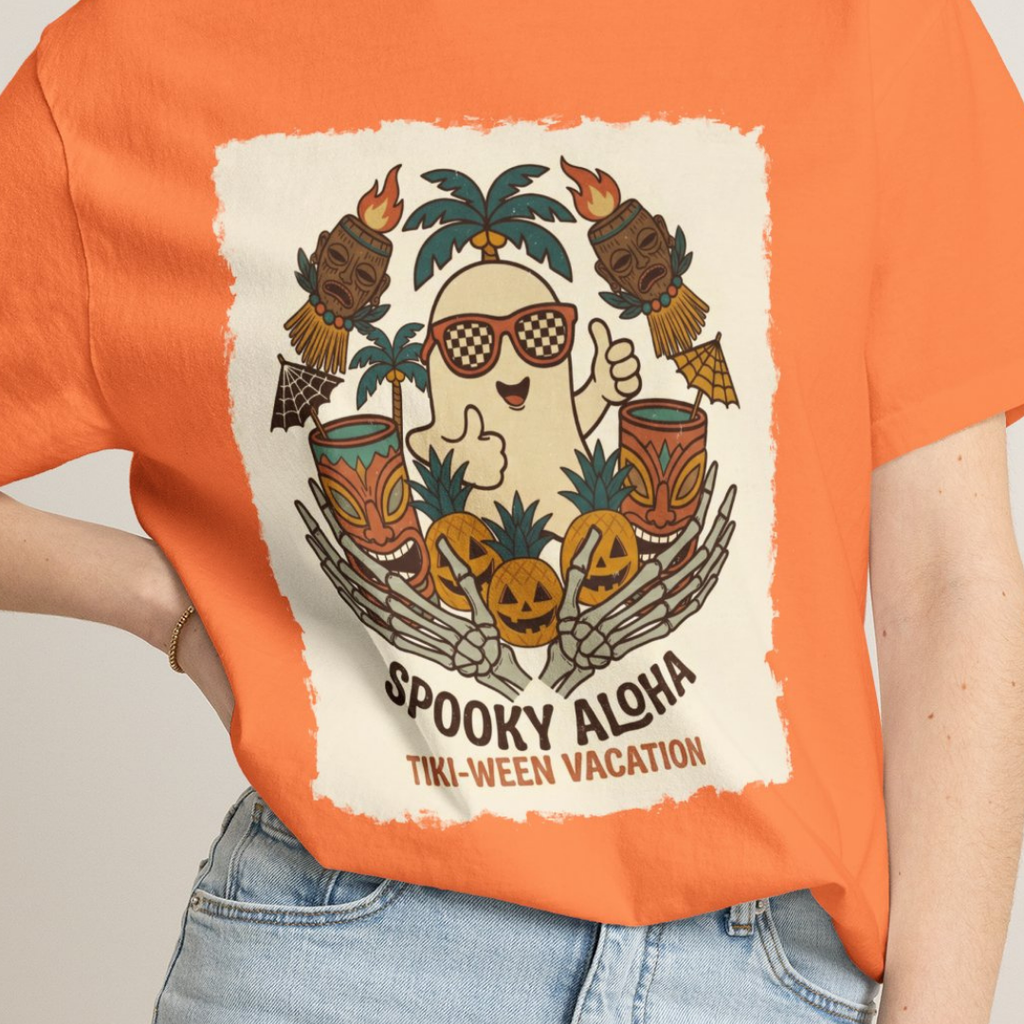 Spooky TikiWeen SummerWeen Ghost Comfort Colors TShirt