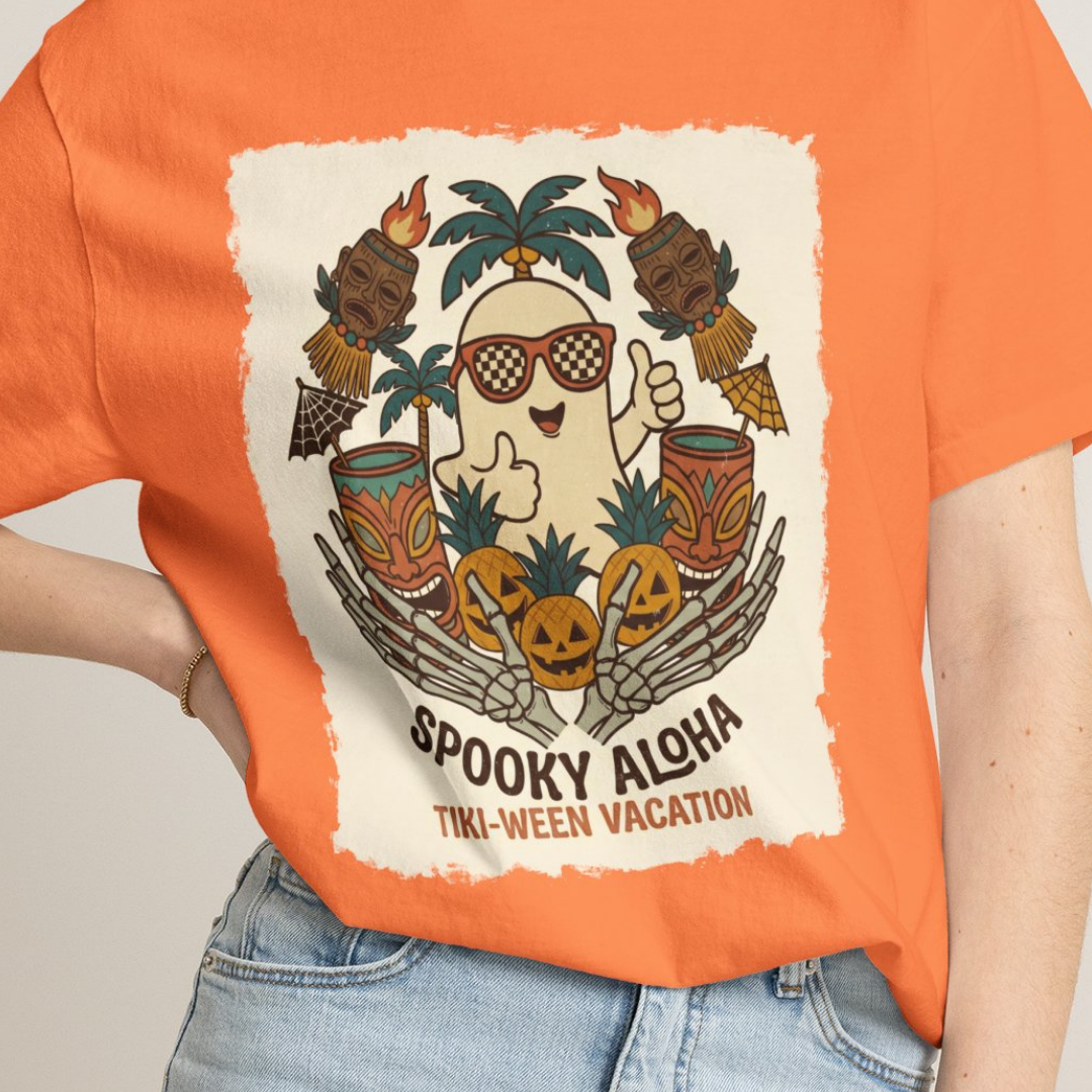 Spooky TikiWeen SummerWeen Ghost Comfort Colors TShirt