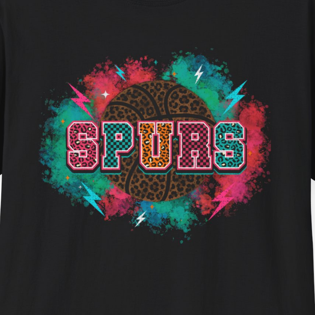 Colorful Leopard San Antonio Basketball TShirt