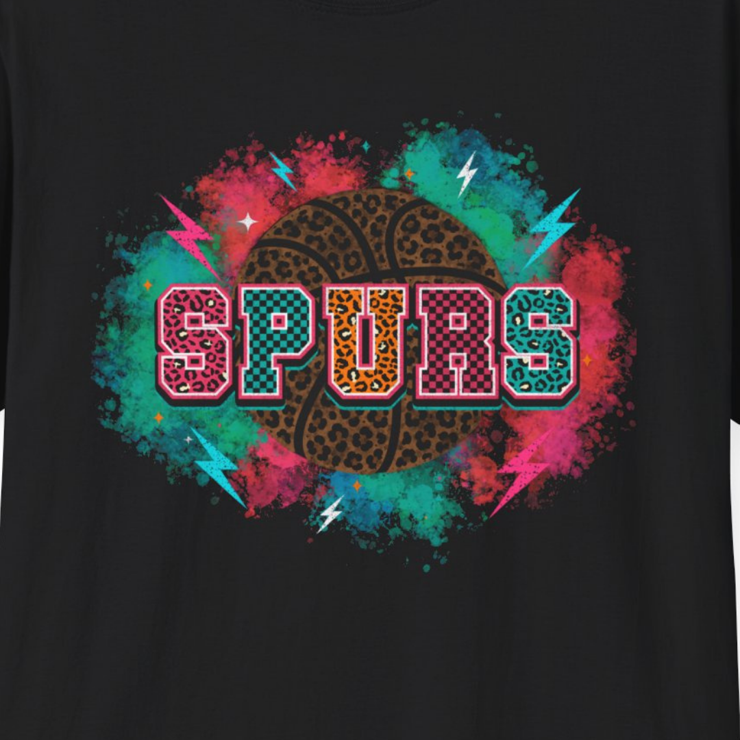 Colorful Leopard San Antonio Basketball TShirt