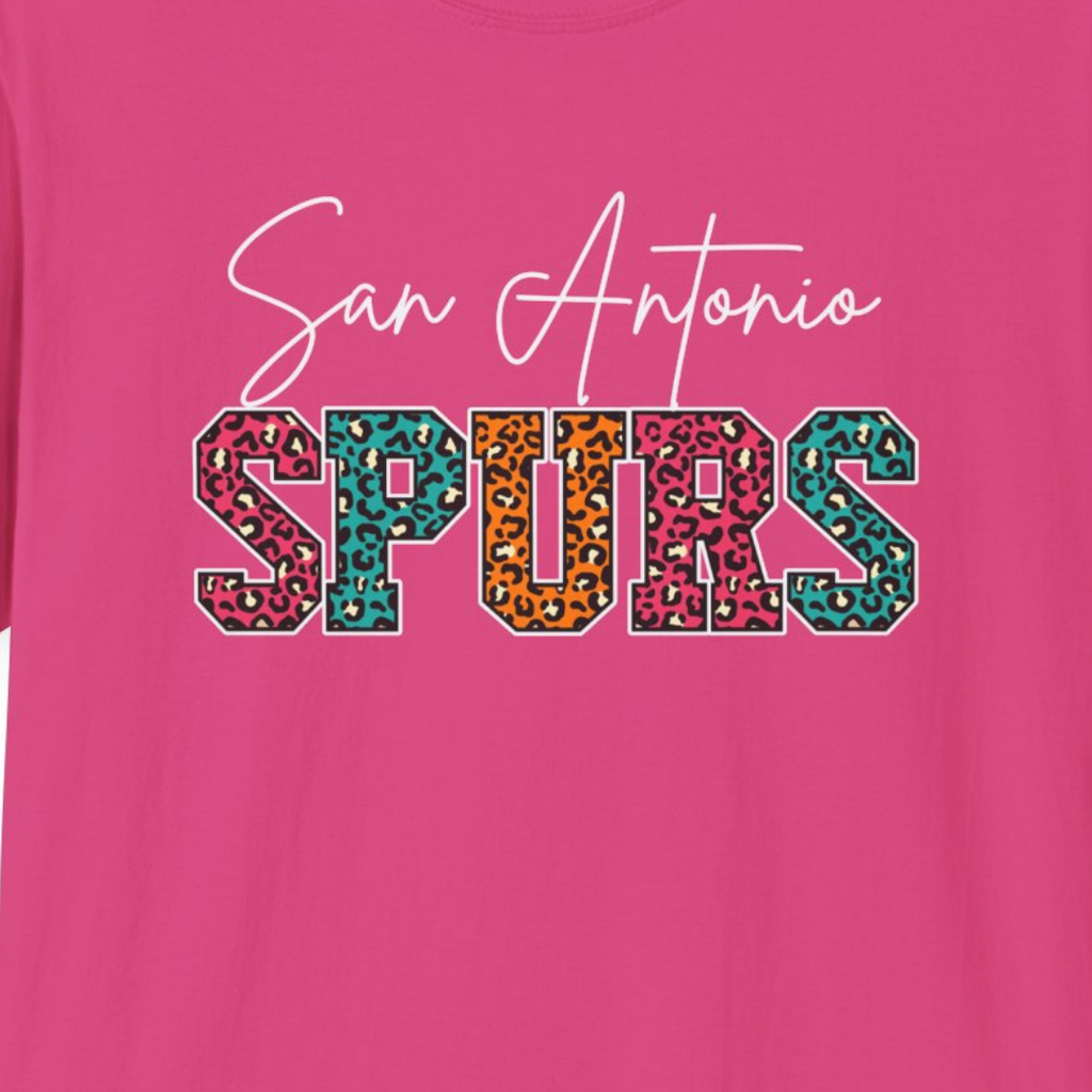 San Antonio Basketball Leopard Print T-Shirt