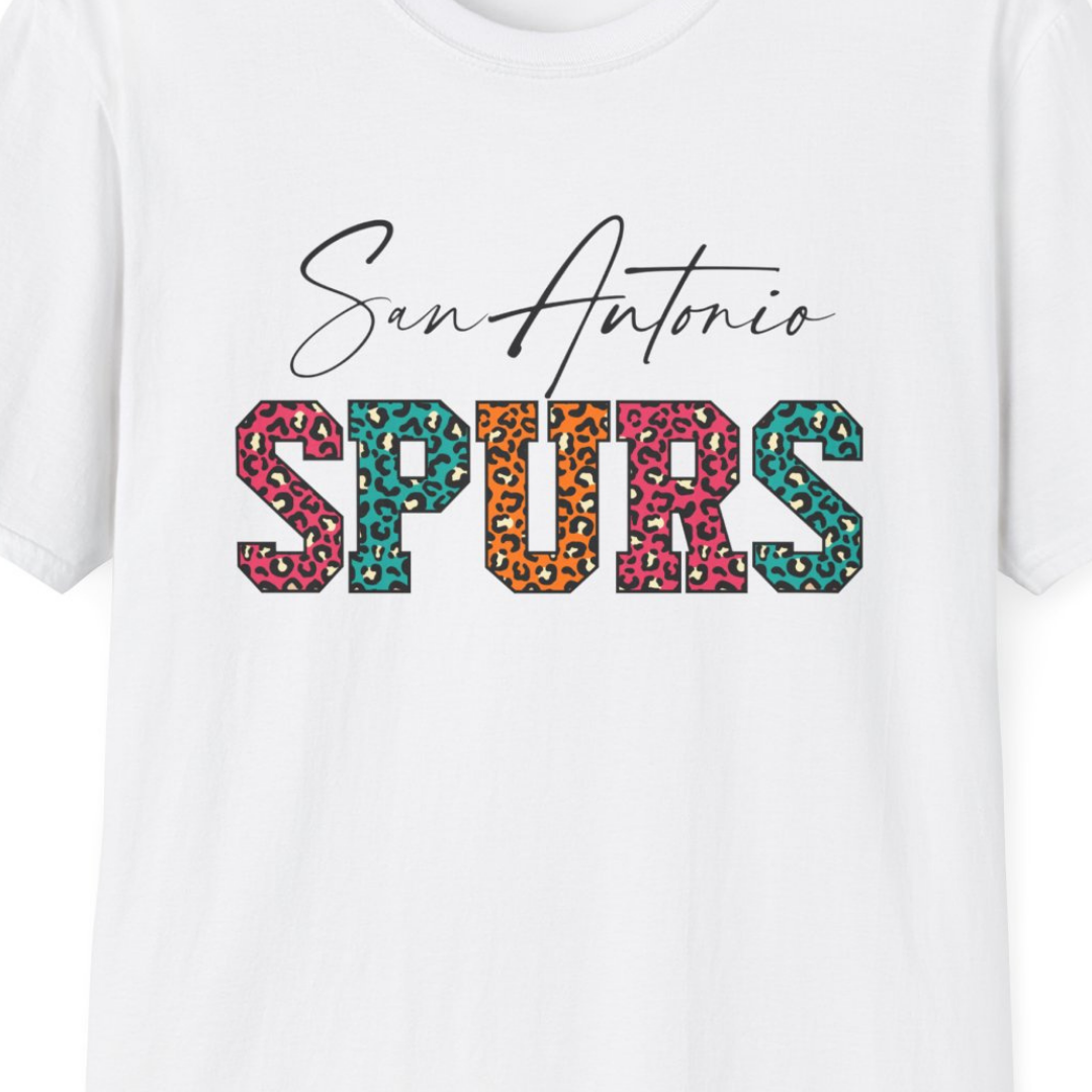 San Antonio Basketball Leopard Print T-Shirt