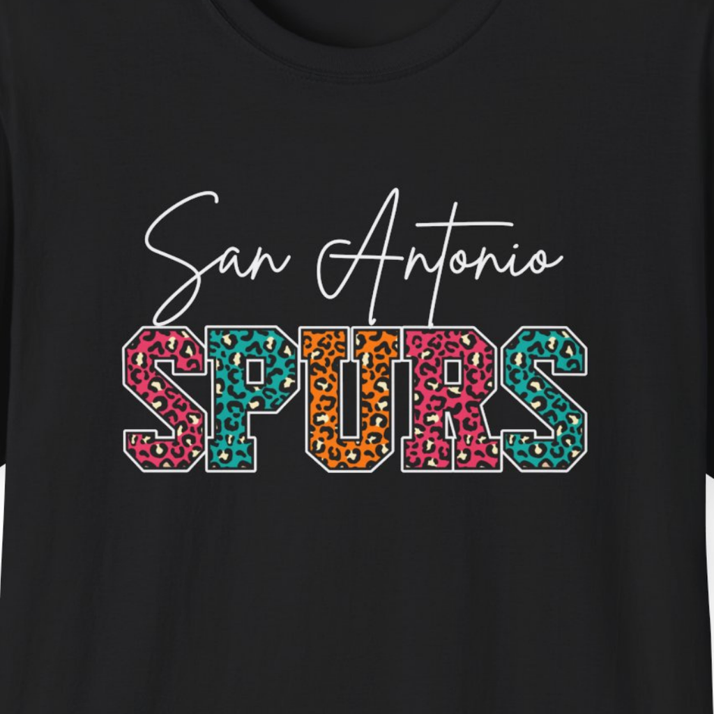 San Antonio Basketball Leopard Print T-Shirt