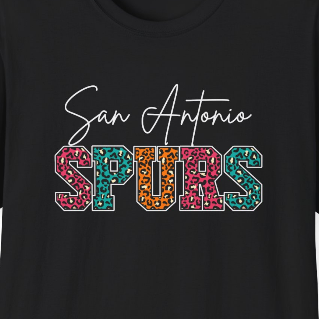 San Antonio Basketball Leopard Print T-Shirt