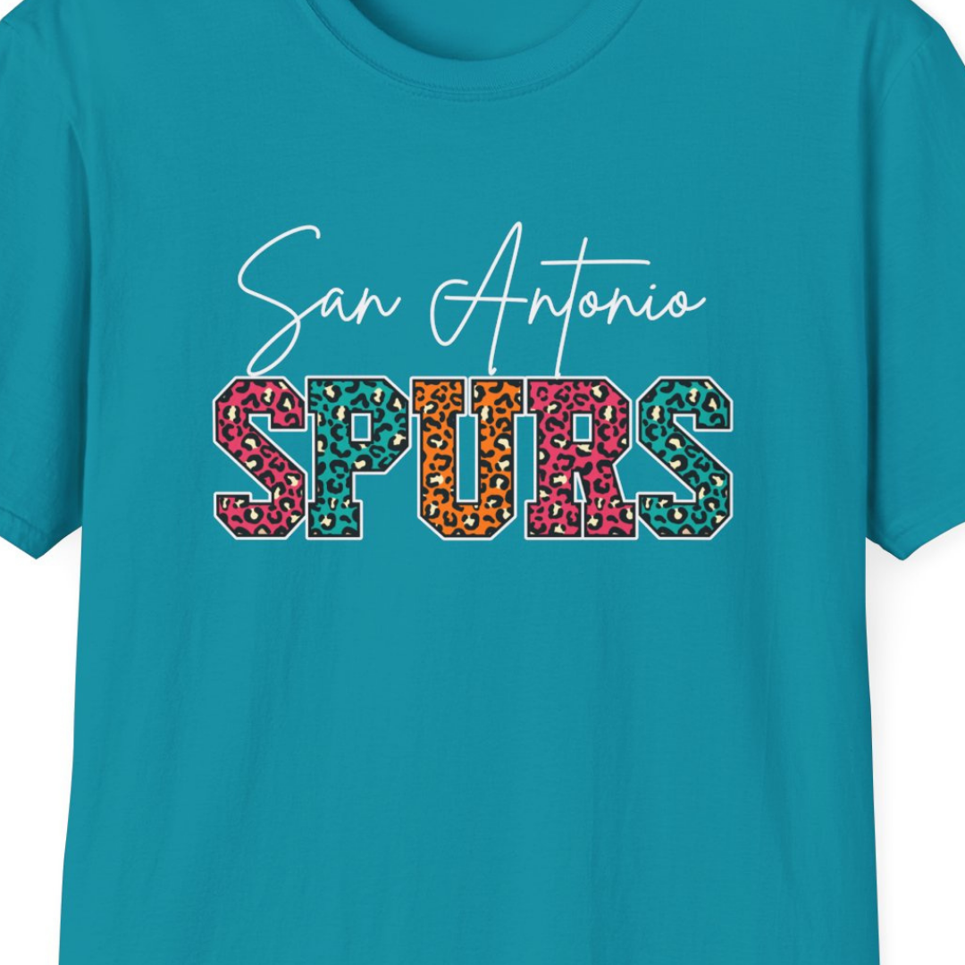 San Antonio Basketball Leopard Print T-Shirt