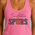 San Antonio Basketball Fiesta Leopard Women’s Racerback Tank