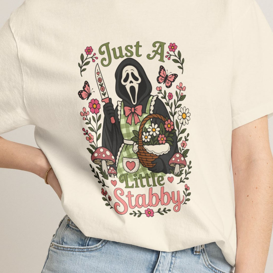 Just A Little Stabby Horror Slasher Comfort Colors T-Shirt