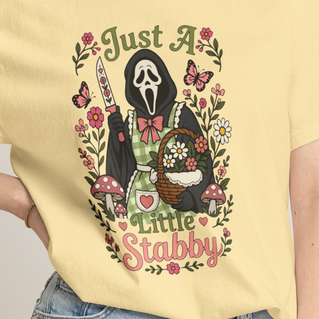 Just A Little Stabby Horror Slasher Comfort Colors T-Shirt