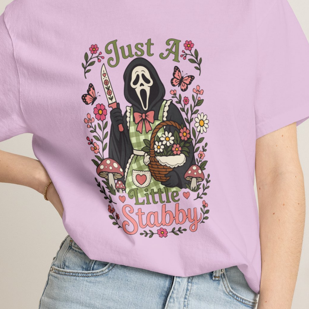 Just A Little Stabby Horror Slasher Comfort Colors T-Shirt