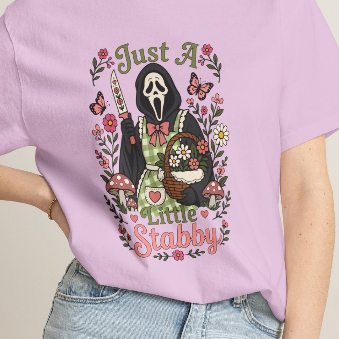 Just A Little Stabby Horror Slasher Comfort Colors T-Shirt