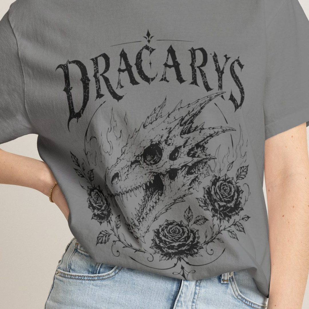 Dragon Skull Comfort Colors Gothic Rose T-Shirt