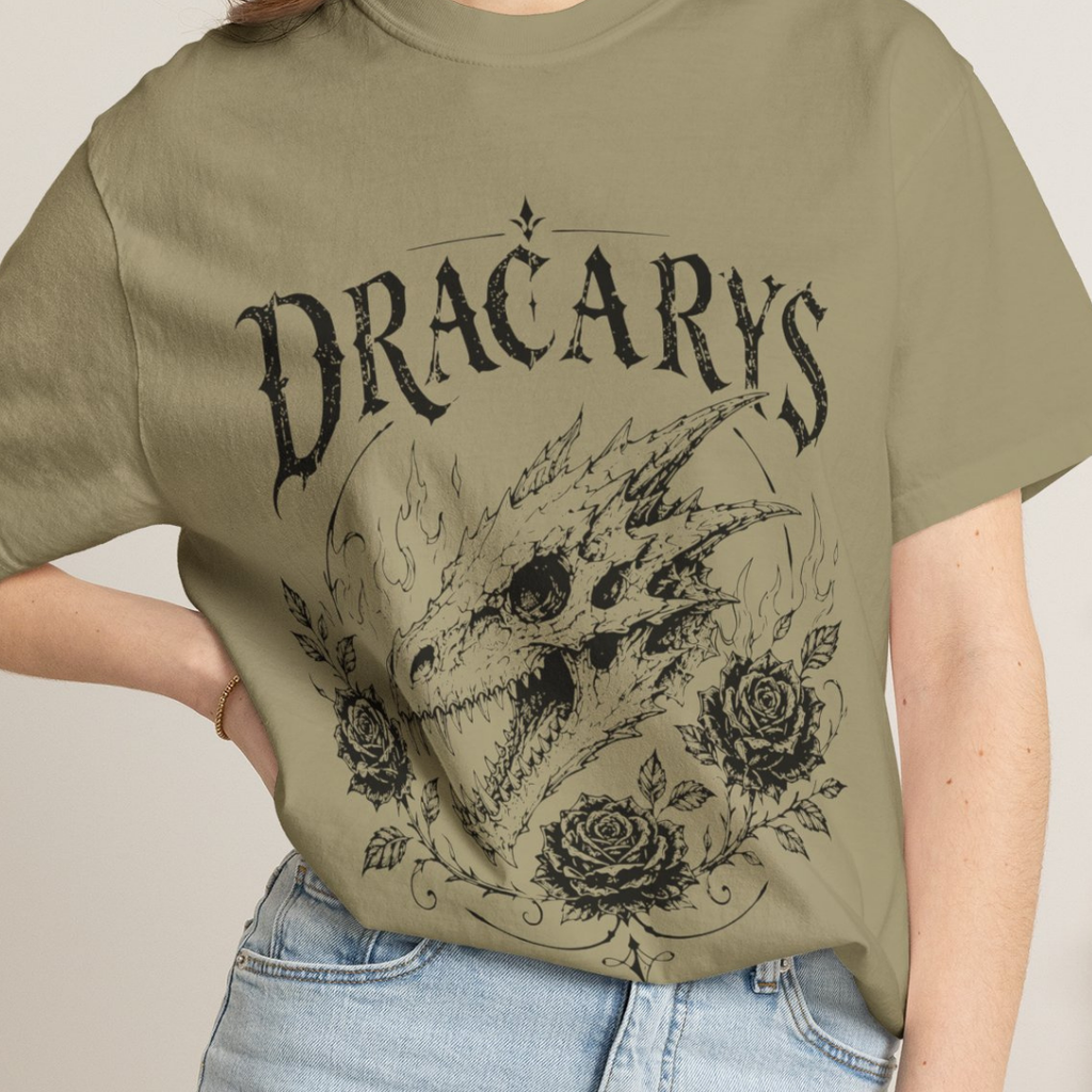Dragon Skull Comfort Colors Gothic Rose T-Shirt