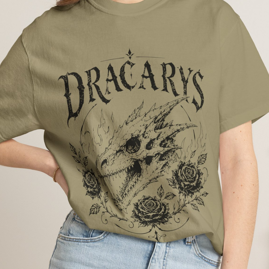 Dragon Skull Comfort Colors Gothic Rose T-Shirt