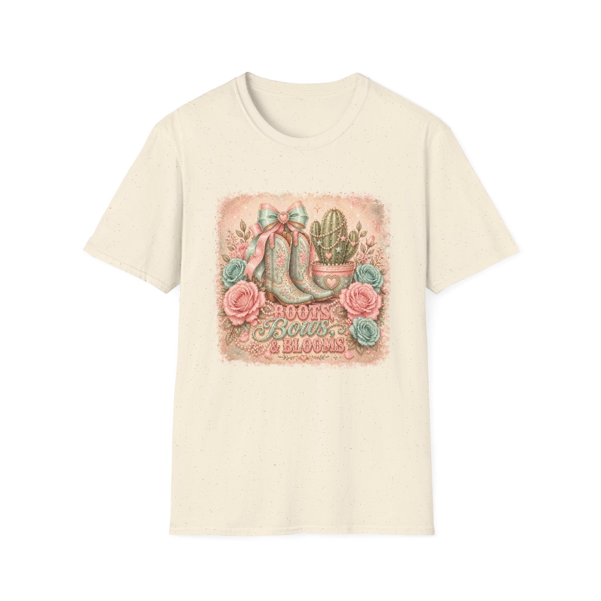 Cowgirl Boots & Cactus Floral Western Graphic Tee