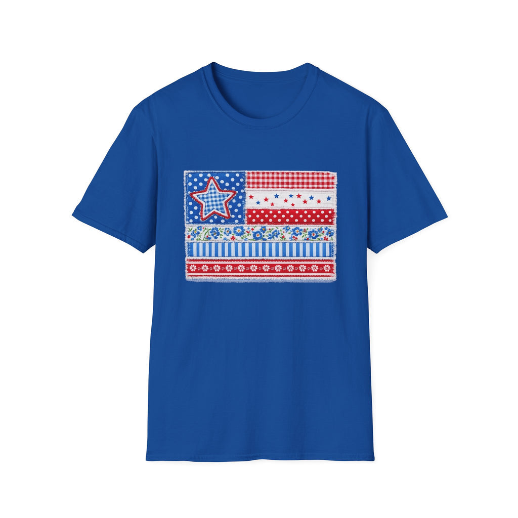 Patriotic Patchwork American Flag T-Shirt