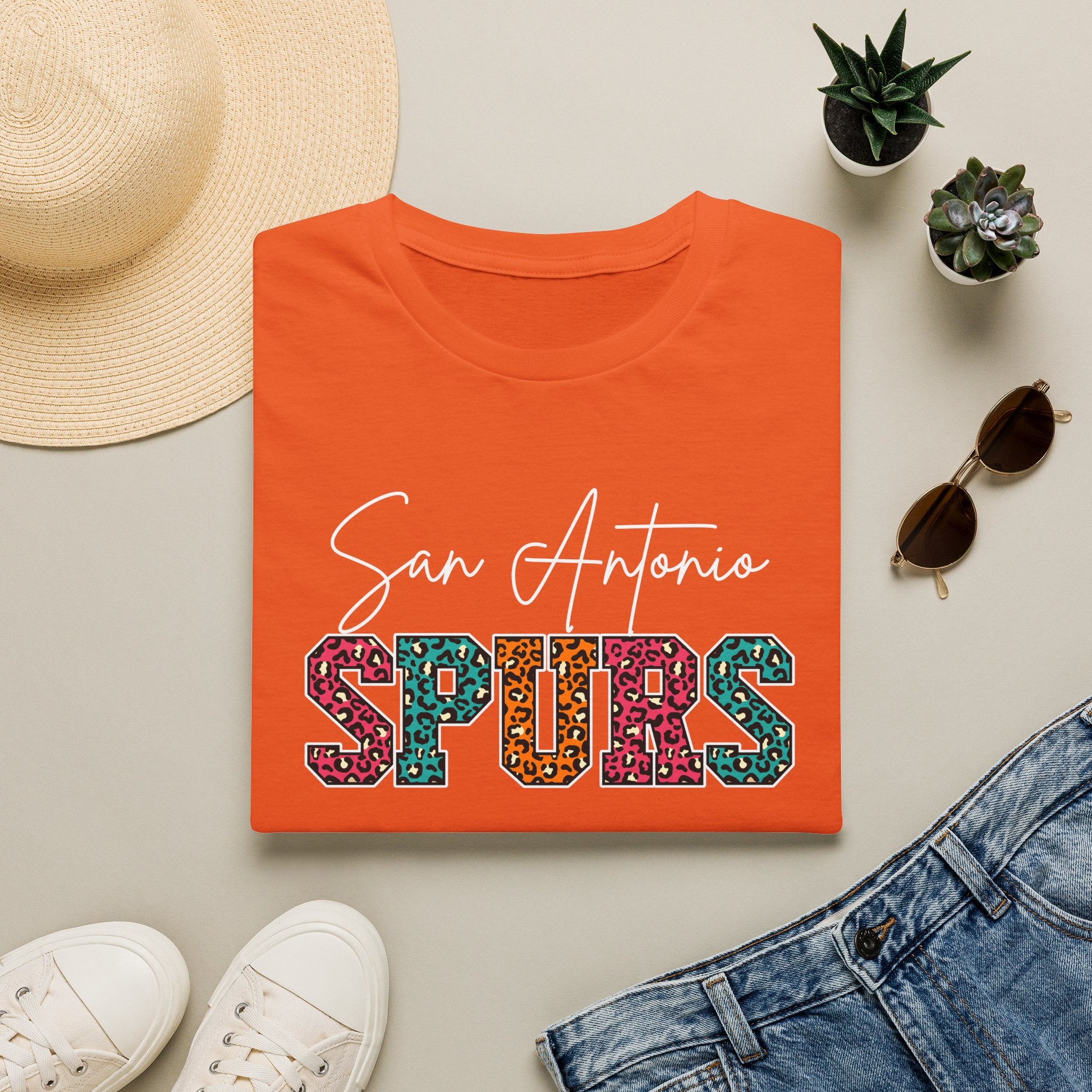 San Antonio Basketball Leopard Print T-Shirt