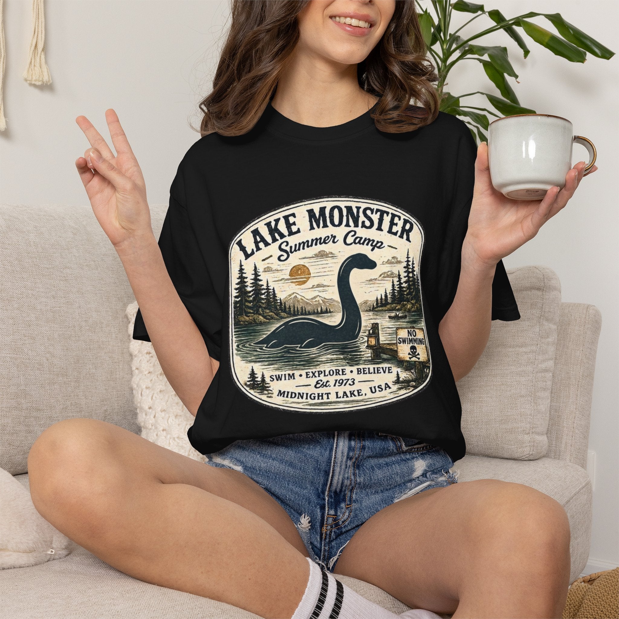 Lake Monster Summer Camp Comfort Colors T-Shirt